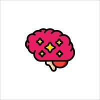 A pink brain with stars on it vector