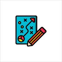 A pencil and a piece of paper with a graph on it vector