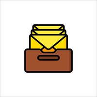 A brown envelope with a yellow envelope inside vector