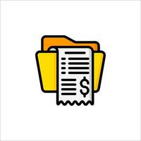 A folder with a paper and a dollar sign vector