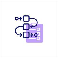 A purple icon with a checkbox and a button vector