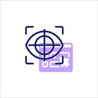 A blue icon of a camera and a target vector