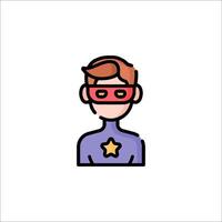 Superhero icon with a star on his face vector