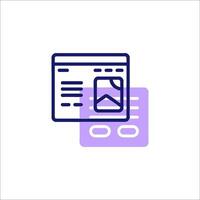 A purple icon of a document on a white background vector