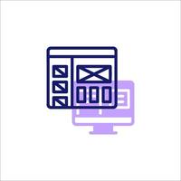 A computer monitor with a computer and a phone vector