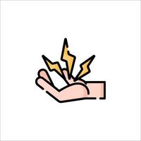 A hand with lightning coming out of it vector