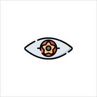 An eye icon with a red and yellow star vector