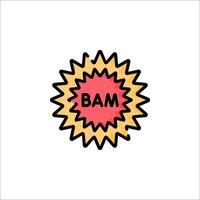 Bam sticker on white background vector
