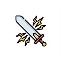 A sword with lightning on it vector