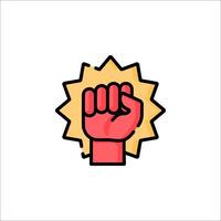 A fist with a starburst on it vector