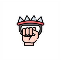 A hand with a ring on it and a fist vector