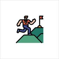 A man running up a hill with a flag vector