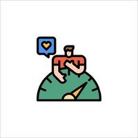 A man sitting on a speedometer with a heart vector