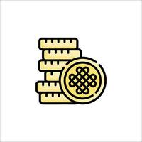 A stack of coins with a celtic knot on top vector