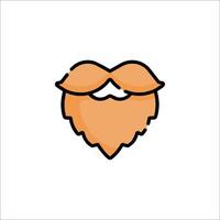 A beard icon with a mustache and mustache vector