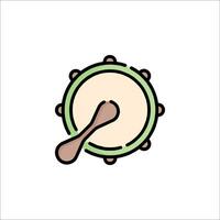 A drum icon with a wooden stick vector