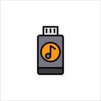 A music player with a note icon vector