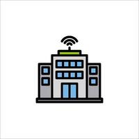 A building with wifi icon on it vector