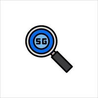 A magnifying glass with the word sg on it vector