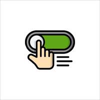 A hand pressing a button icon vector