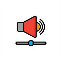 A speaker icon with a red and blue light vector