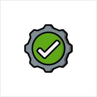 Check mark green icon on white background vector