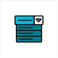 A blue icon of a computer with a file on top vector
