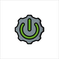 A green power button icon on a white background vector