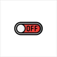 A red and white button with the word off on it vector