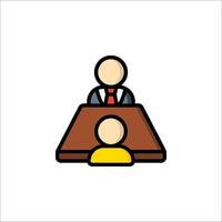 A man sitting at a table with a person sitting next to him vector