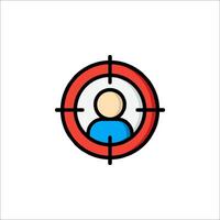 A person is in a target crosshair icon vector