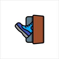 Shoe icon in the corner of a wall vector