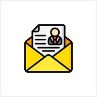 An email envelope with a man inside vector