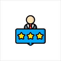 A man in a suit sitting at a table with five stars vector