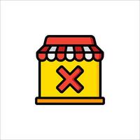 A shop with an x on it vector
