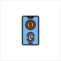 A phone with a sign that says s on it vector
