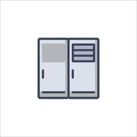A pair of doors with a window in the middle vector