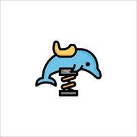 A dolphin is sitting on top of a machine vector