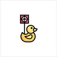 A duck holding a sign with a target vector