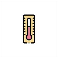 Thermometer icon in a flat style on a white background vector