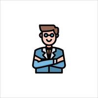 A man in a suit and tie with his arms crossed vector
