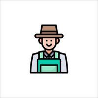 A man in a hat and apron vector