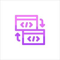 A purple and purple icon of a computer vector