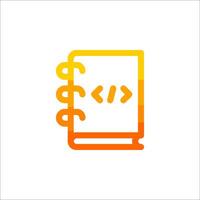 An orange and yellow book icon vector