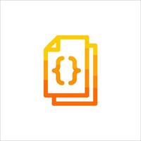 A file icon with an orange and yellow background vector