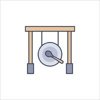 Gong isolated line icon illustration vector