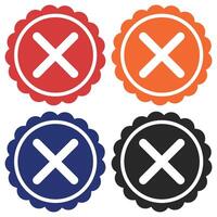 Cross check mark icons isolated on white background. vector