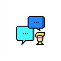 A man and woman are talking to each other in two speech bubbles vector