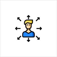 A man with arrows around him in a circle vector