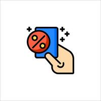 A hand holding a credit card with a red dot vector